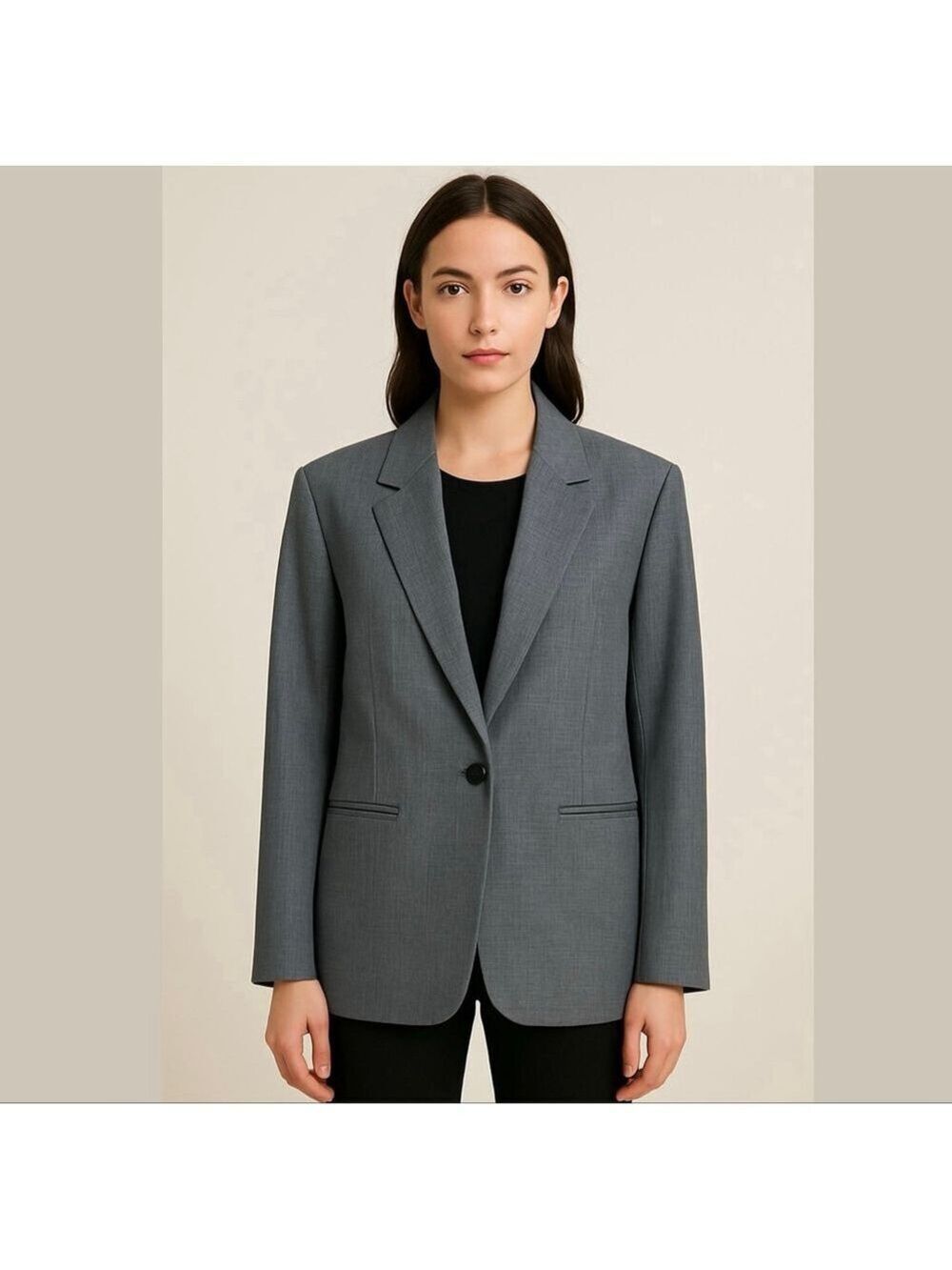 Halogen - Blue White Single Button Lined Blazer Sz 14